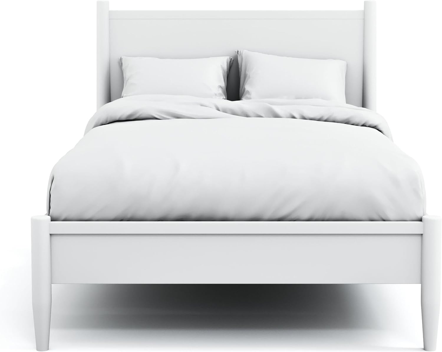 Furniture of America FOA Belkor 2-Piece White Solid Wood Bedroom Set- Cal King + Nightstand