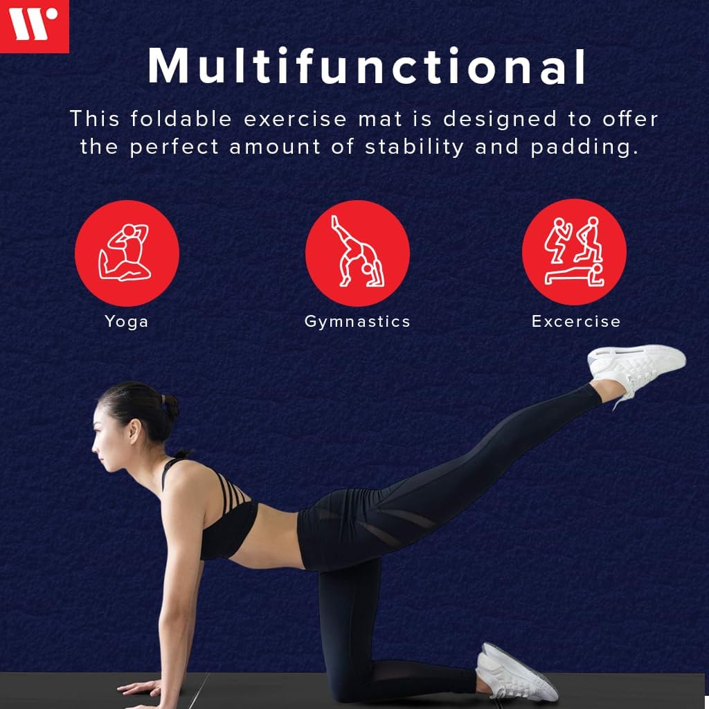 We Sell Mats - 4 ft x 8 ft x 2 in Premium Personal Fitness & Exercise Mat for Home Workout - Lightweight and Folds for Carrying – All Purpose Home Gym Mat – Thick Mat for Yoga, Pilates, Stretches