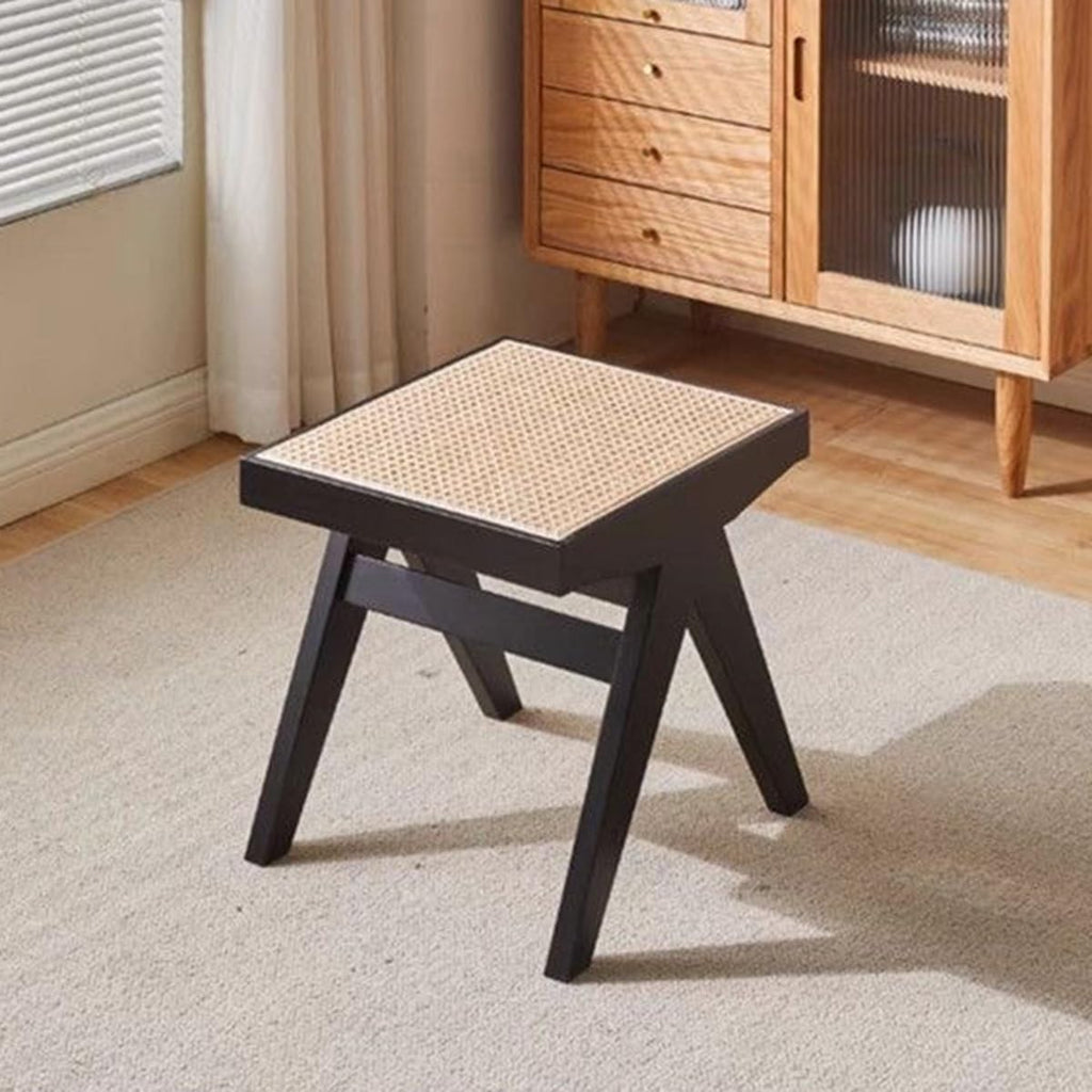 GIZNXBA Mid Century End of Bed Bench Entryway Wood Dining Bench with Rounded Corner, Outdoor Ottoman with Robust Construction, Bedroom Footrest for Couch Foyer Hallway Dining(/Black,A)