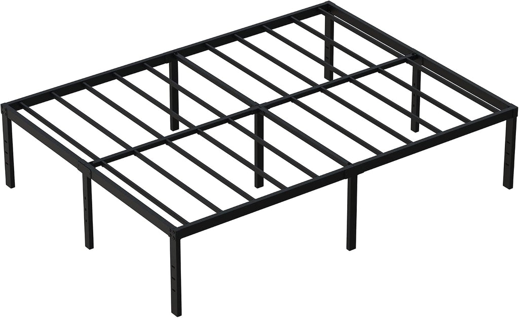 DiaOutro 18 Inch Full XL Bed Frame Heavy Duty Metal Platform No Box Spring Needed, Maximum Storage, Easy Assembly, Noise Free, Black