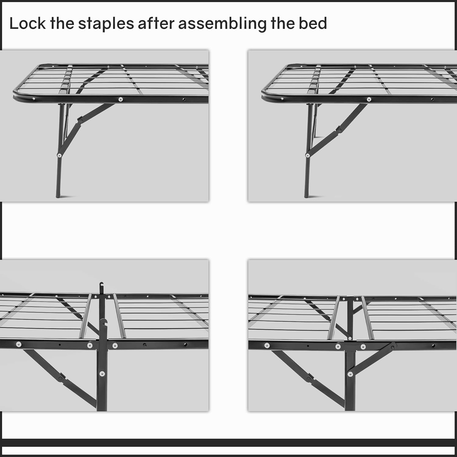 Mielmoon 14 inch Foldable Metal Platform Bed Frame Sturdy Steel, No Box Spring Needed,Heavy Duty Smart Assembly,Tool-Free Setup (Bed Frame Only, Full)