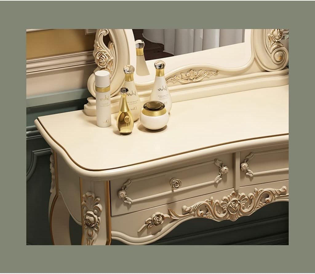 Vanity Benches Dresser Set with Lighted Mirror Bedroom Makeup Table Multifunctional Fashion Dresser Ladies Vanity Table (Color : A)