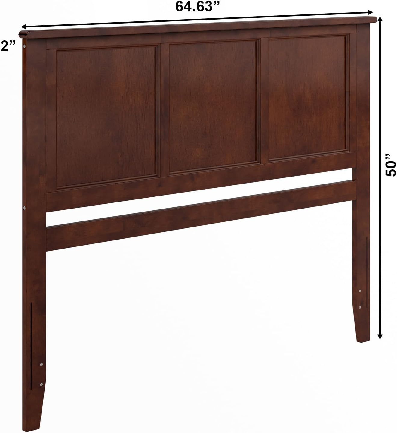 AFI, Madison Queen Solid Wood Panel Headboard, Walnut