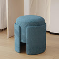 Modern Upholstered Ottoman Soft Dressing Foot Stool Comfortable Vanity Stool End Table Pouf Under Desk for Makeup Room, Living Room, Bedroom, Entrance(Green)