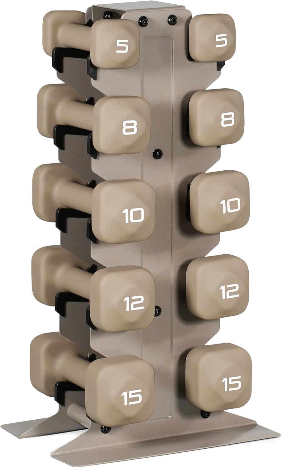 Tone Fitness Neoprene Dumbbell Set with Storage Rack – Non-Slip, Anti-Roll Hand Weights for Home Gym Workouts | 20 lb, 32 lb, 50 lb, 60 lb & 100 lb Options