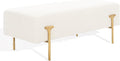 SAFAVIEH Couture Collection Jessa Glam Ivory Boucle & Brass Bench