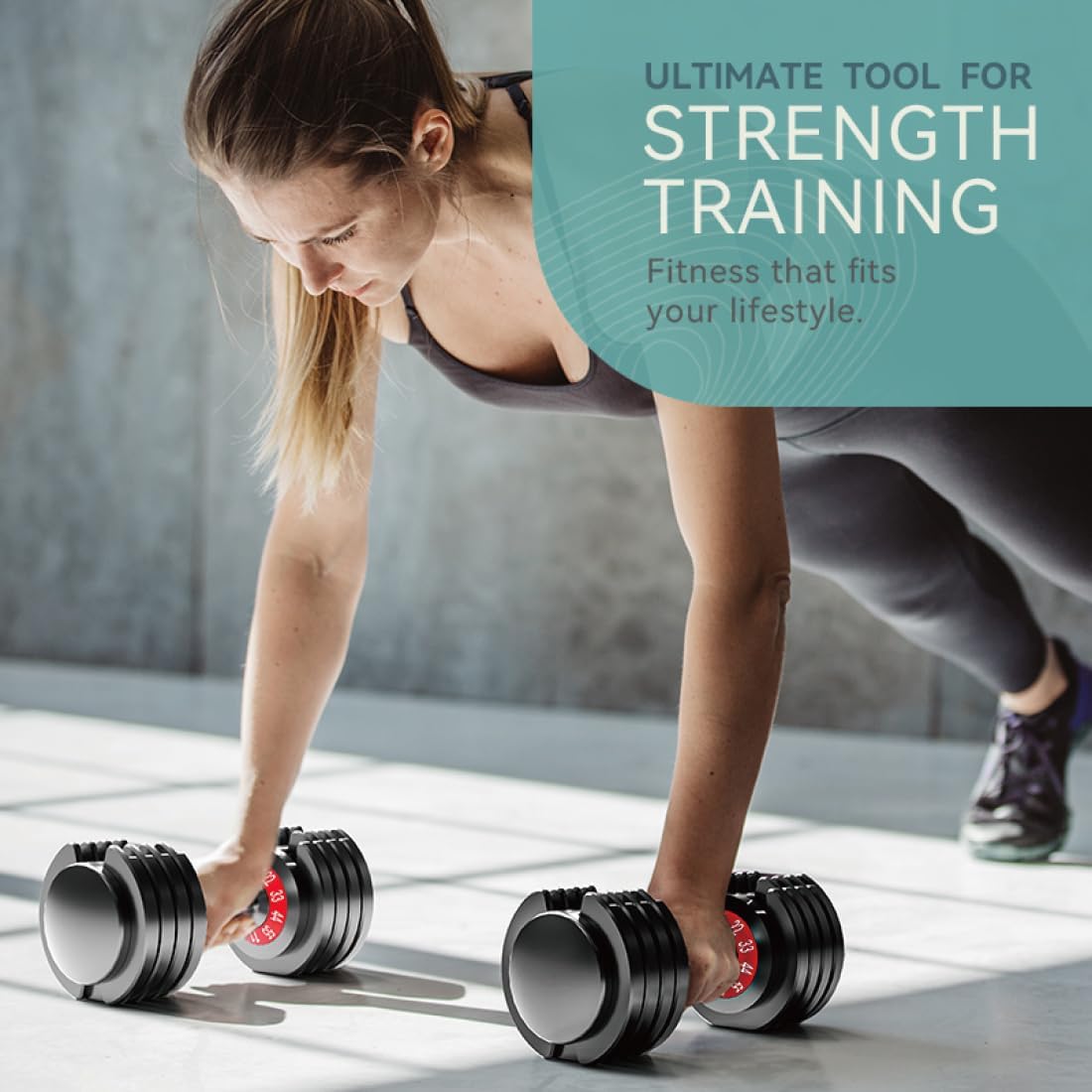 Adjustable Dumbbell Set of 2, 110lbs/50lbs Free Weights Dumbbell Set, 5-in-1/10-in-1 Quick-Lock Hand Weights, 25lbs/55lbs Pair with Anti-Slip Texture Handle, Weight Set For Home Gym Suit both Men and Women