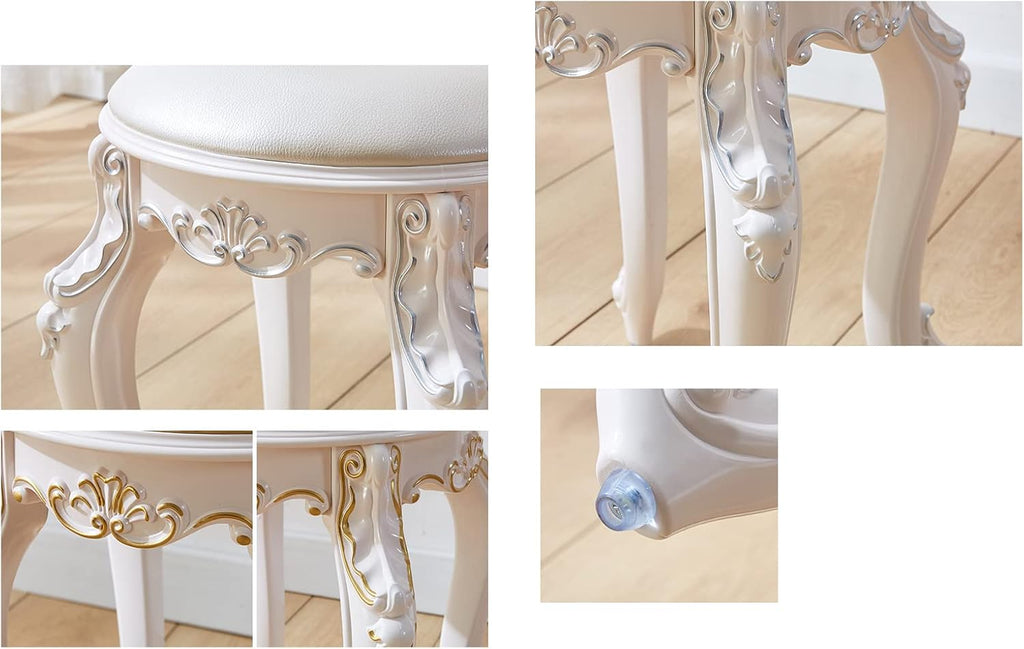 BTZHY Vanity Chair,Vanity Stool, Makeup Bench Dressing Stools, Thick Padded Cushioned Chair, Piano Seat for Bathroom Bedroom Large Vanity Benches,F