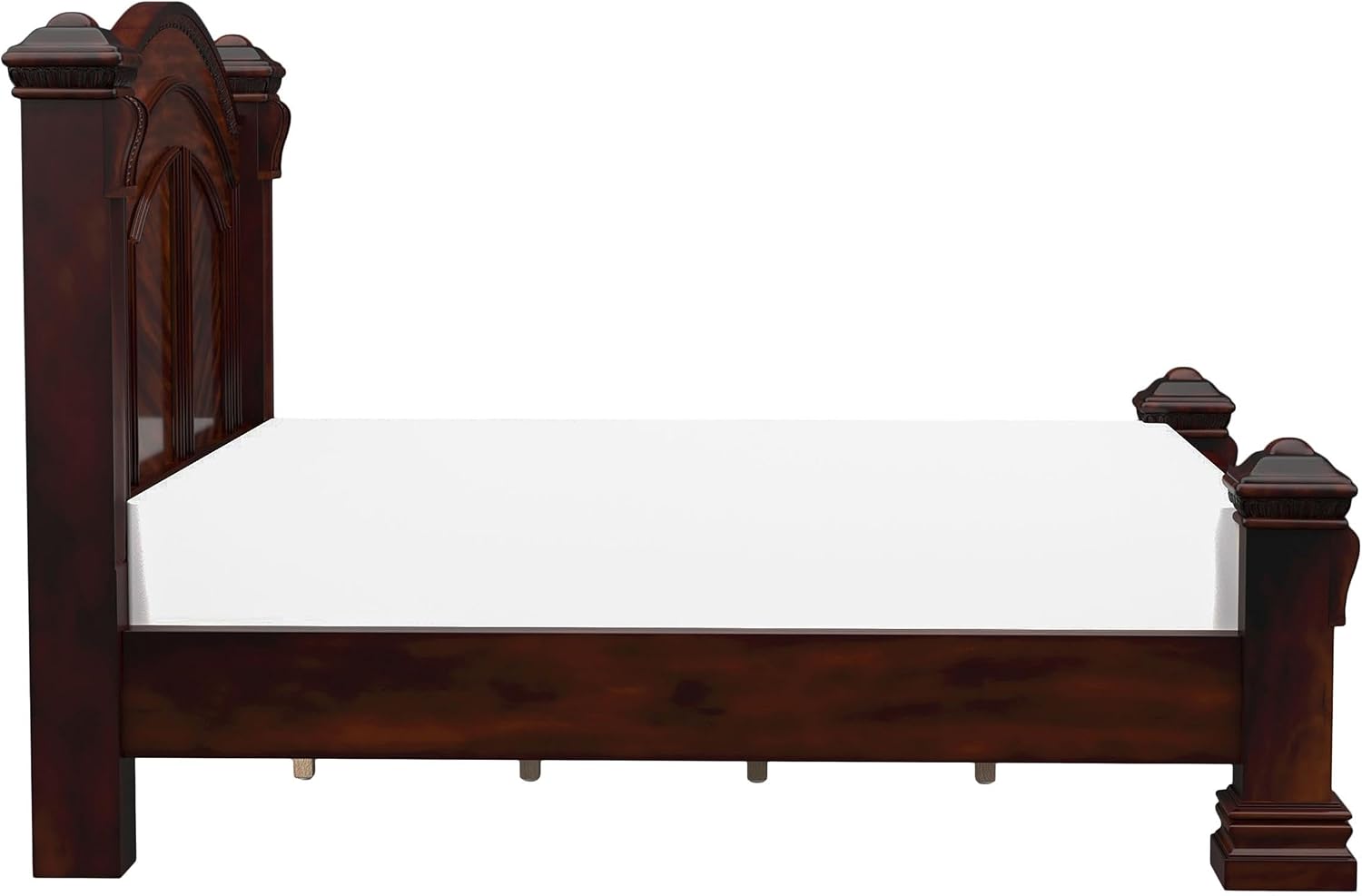 Furniture of America FOA Oulette 2-Piece Cherry Solid Wood Bedroom Set - Cal King + Nightstand
