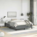 Dark Grey Fabric Bed Frame with Upholstered Headboard, Sturdy Plywood and Engineered Wood Construction for Full Mattress, Modern Bedroom Furniture for Adults, Durable Support