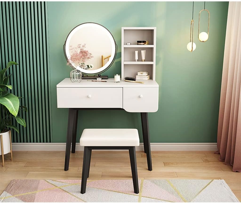 Vanity Benches Makeup Table Set Modern Minimalist Vanity Table Bedroom Small Apartment Dressing Table Cosmetic Storage Table (Color : A)