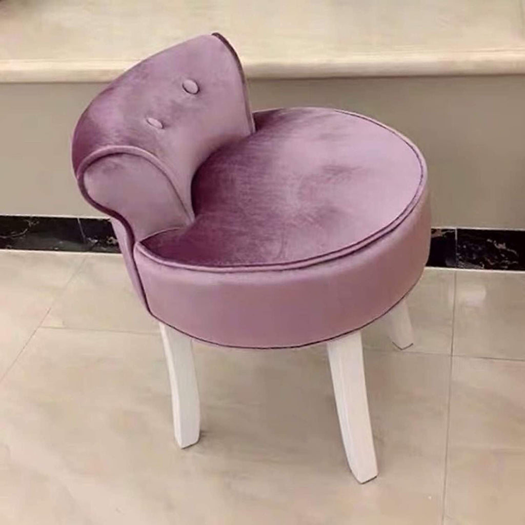 Vanity Stool Makeup Bench Vanity Benches Chair Padded Lounge Makeup Stool Fan Back Dressing Chair Piano Stool Cushioned Stool with Solid Wood Legs, Sitting 44cm / 17.32 Inch