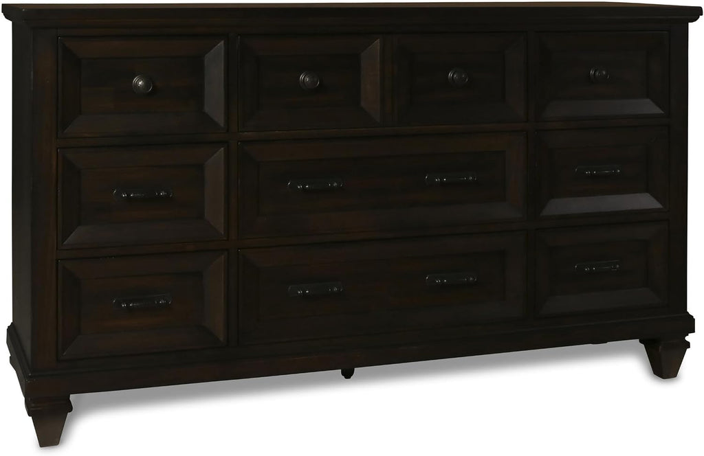 New Classic Sevilla 4-Piece Wood King Bedroom Set with Nightstand in Walnut