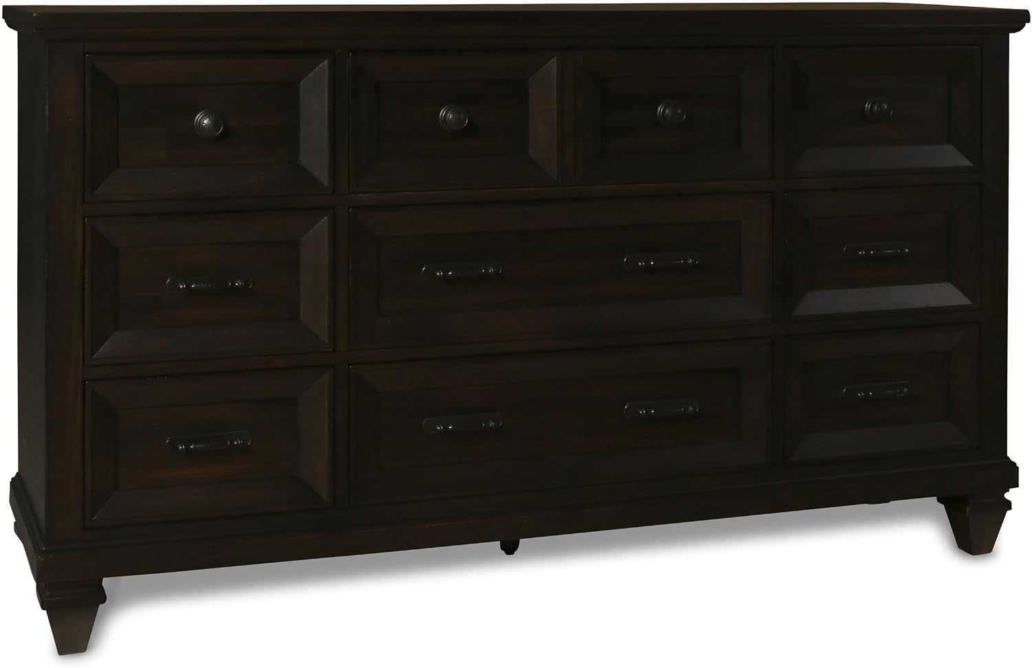 New Classic Sevilla 4-Piece Wood King Bedroom Set with Nightstand in Walnut