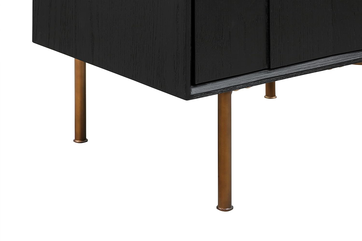 Armen Living Carnaby King 3 Piece Bedroom Set in Black Brushed Oak Wood