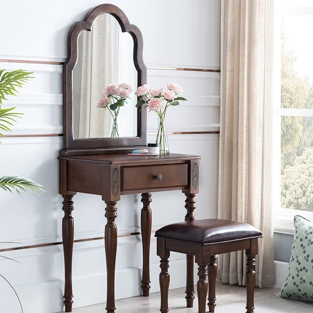 Vanity Benches Dresser Set Bedroom Vanity Table Modern Minimalist Dressing Table, Dressing Table + Makeup Stool + Drawer (Color : A)