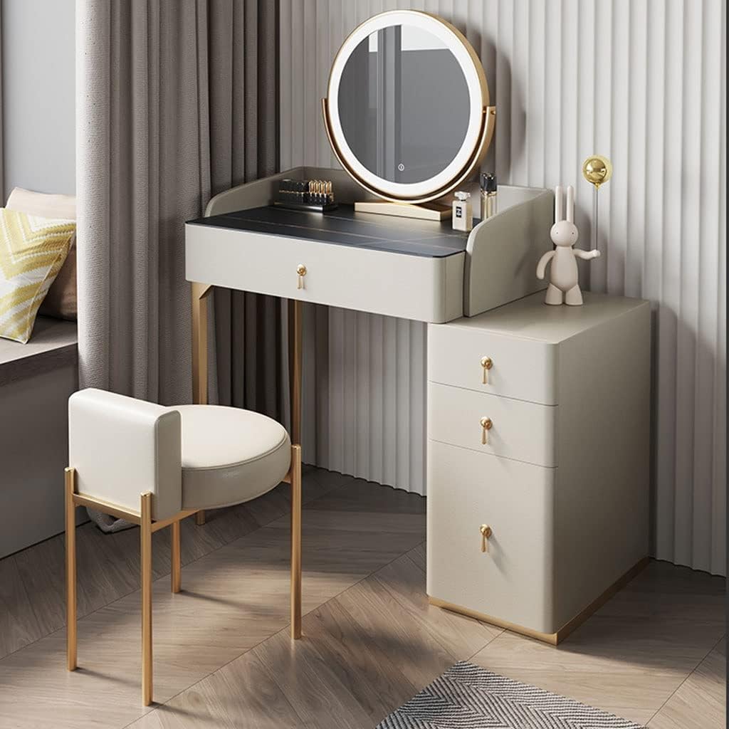Vanity Benches Dresser Set Slate Dresser Bedroom Small Dresser Modern Ladies Vanity Table Multifunctional Table (Color : A)