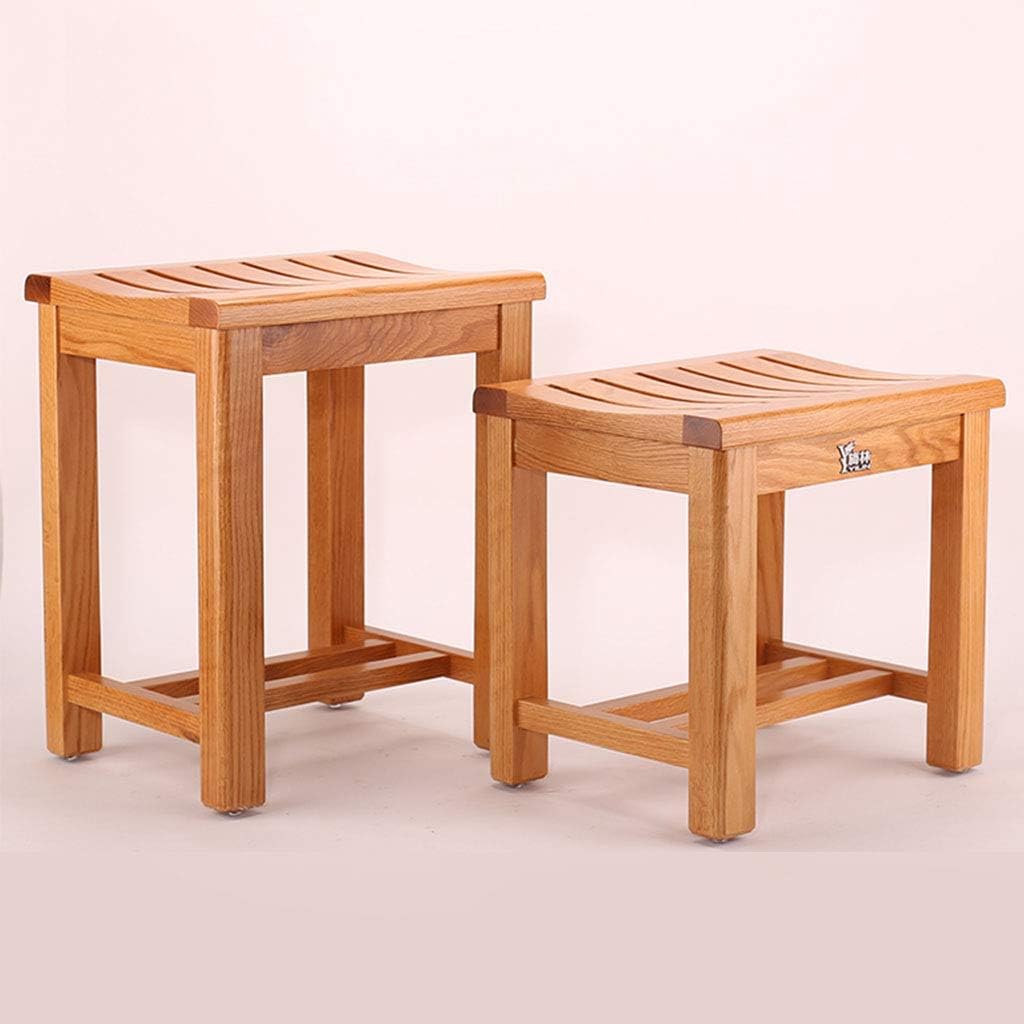 BTZHY Vanity Chair,Solid Wood Waterproof Bathroom Stool Anti-Slip Wood Bench Make-up Stool Old Children's Bathroom Stool