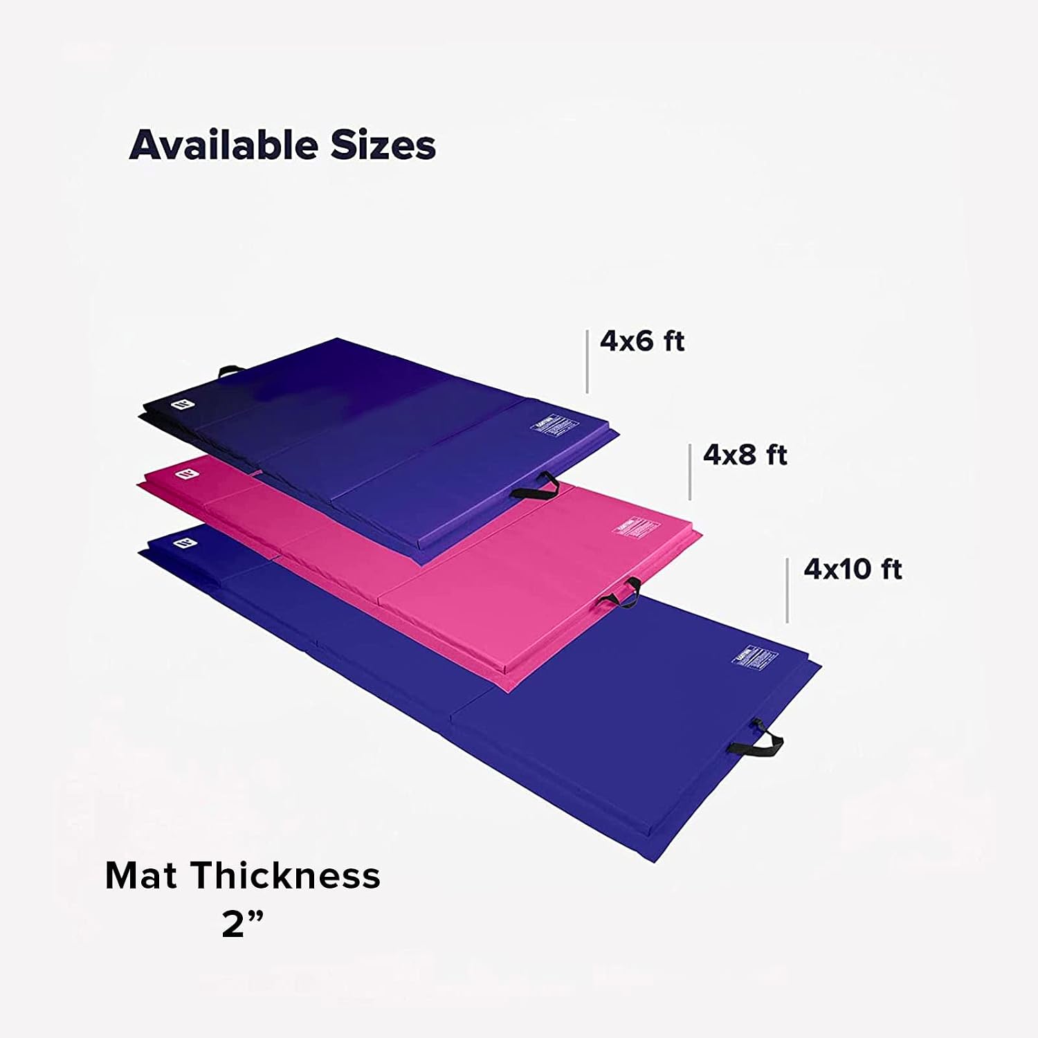 We Sell Mats - 4 ft x 8 ft x 2 in Premium Personal Fitness & Exercise Mat for Home Workout - Lightweight and Folds for Carrying – All Purpose Home Gym Mat – Thick Mat for Yoga, Pilates, Stretches