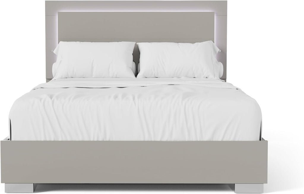 Furniture of America Alistair Modern Wood 3-Piece Bedroom Collection with Bed Frame and 2-Drawer Nightstands Set of 2, Box Spring Required, Light Taupe, Queen