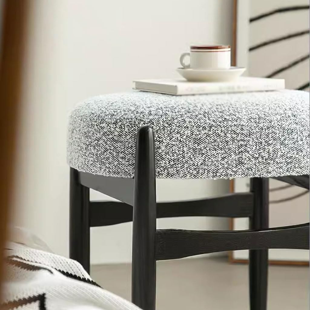 Entryway Shoe Bench: Lambskin-Upholstered Solid Wood Vanity Perch - Creative Sofa Accent