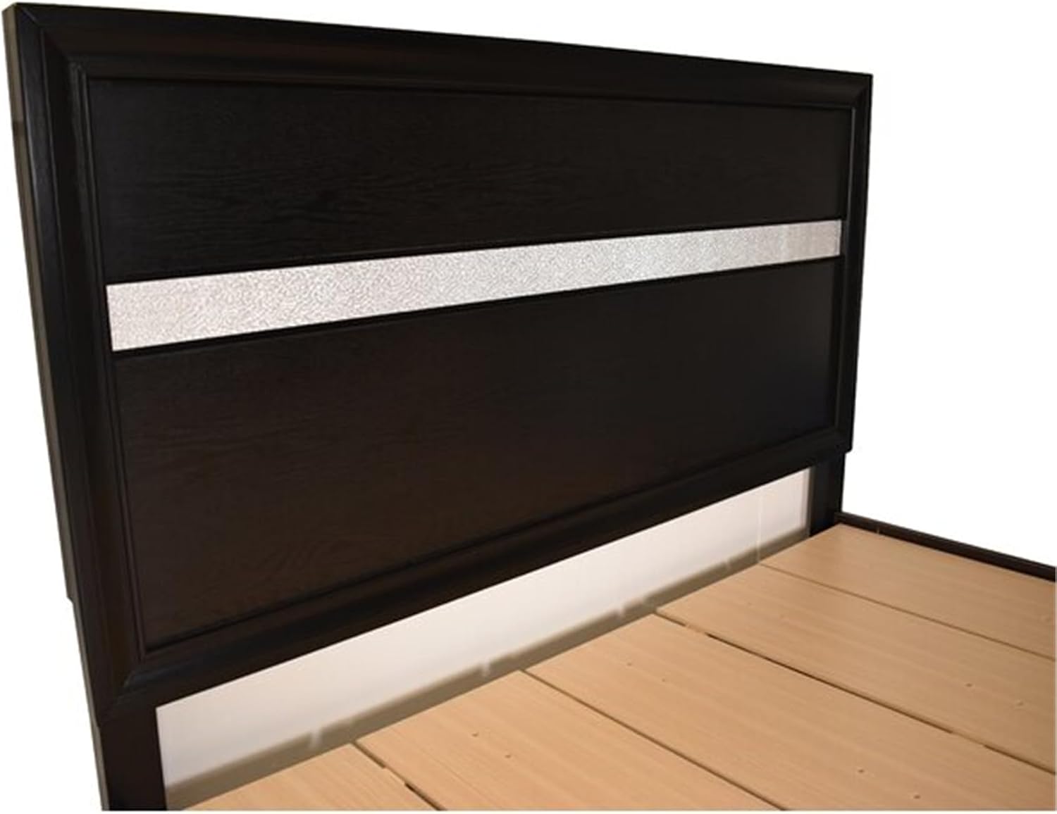 Luxurious Multi-Piece Bedroom Furniture Set with LED Headboard, Stone-Accented Drawer Pulls, and Soft-Tufted Upholstery (Black,Queen Bed)