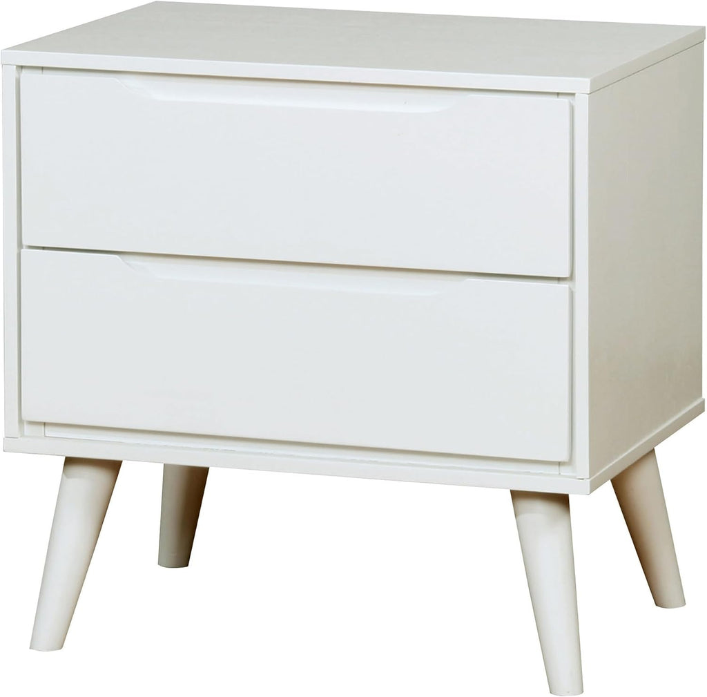 HOMES: Inside + Out Debonaze Mid-Century Modern E. King 3-Piece Bedroom Set, Eastern, White