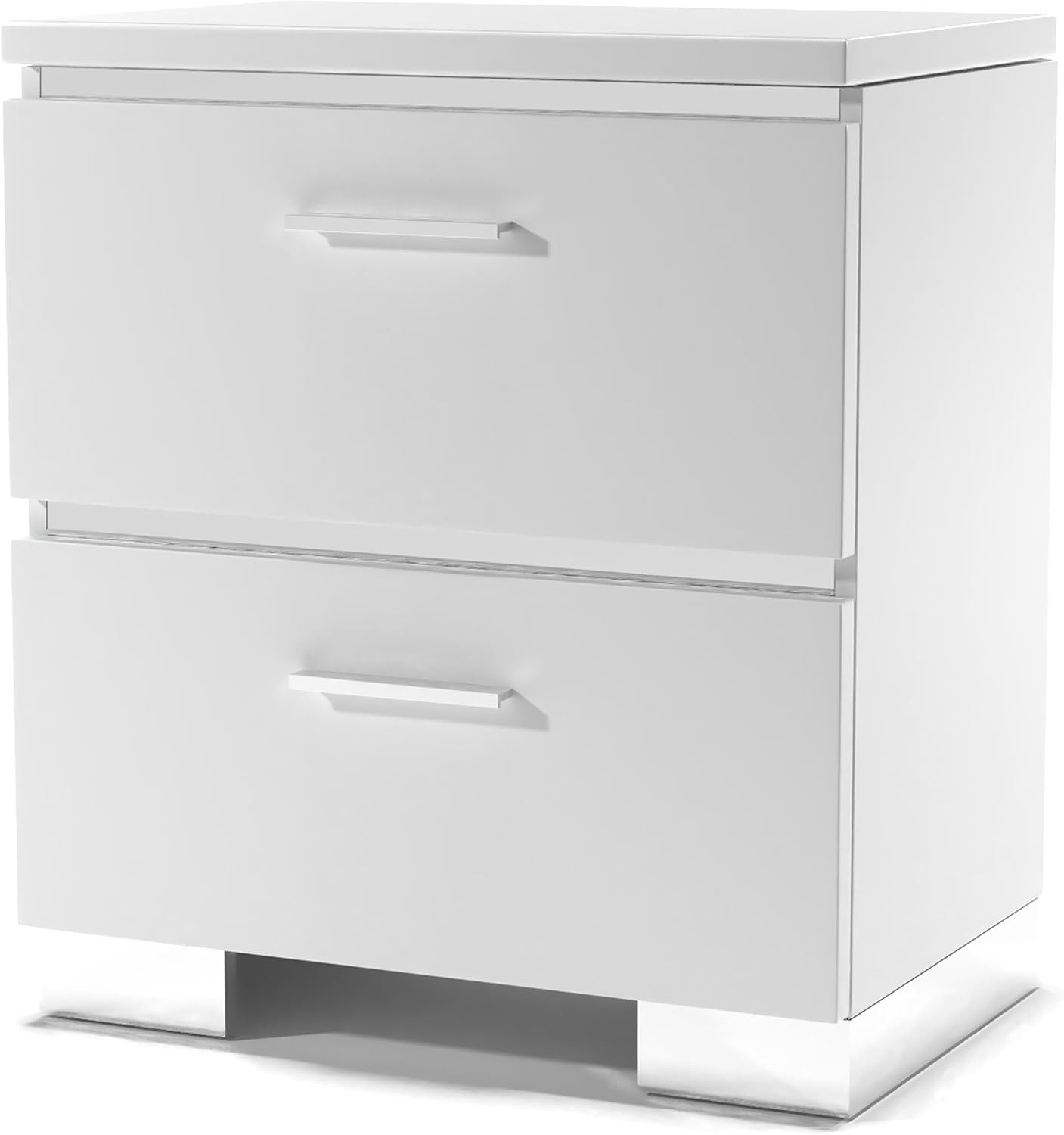 Furniture of America FOA Quaker Modern 3-Piece White Wood Bedroom Set - King + 2 Nightstands