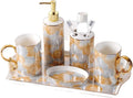 Vanity Bathroom Decor, Bathroom Accessory Sets European Ceramic Bathroom Six-Piece Light Simple Wedding Bathroom Supplies Housewarming Gift(B)
