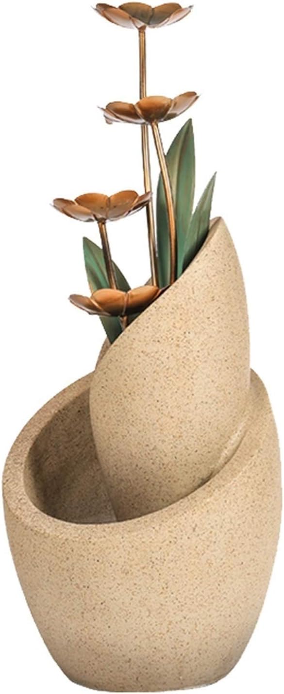 Tabletop Water Fountain Tiered Copper Flowers Modern Decorative Fountain Indoor or Outdoor Floor Water Fountain 28.7' High Cascading for Yard Garden Patio Deck Home Home Decor