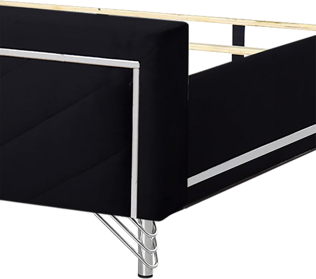 New Classic Furniture Ava 4-Piece Wood King Bedroom Set with Nightstand, Ebony Black