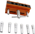 Centering Doweling Jig Kits Drill Jig for Straight Holes Biscuit Joiner Set with 6 Drill Guide Bushings Adjustable