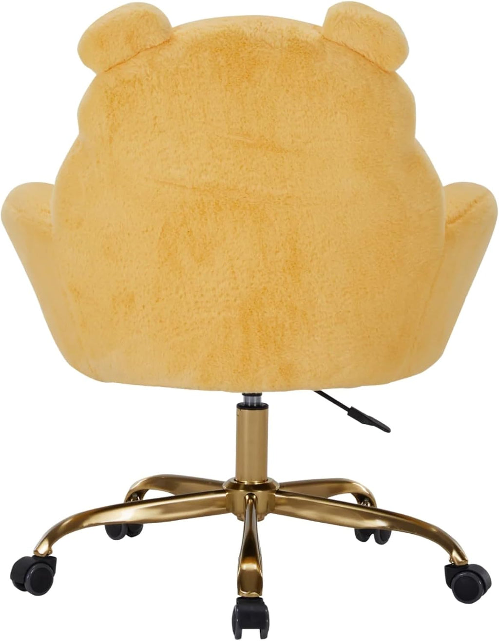 Impressions Vanity Winnie The Pooh Swivel Vanity Chair for Makeup Desk, Armless Rolling Chair with Wheels, Adjustable Height, 360 Degree Swing, Comfy Foam Padded Seat and Backrest (Yellow)