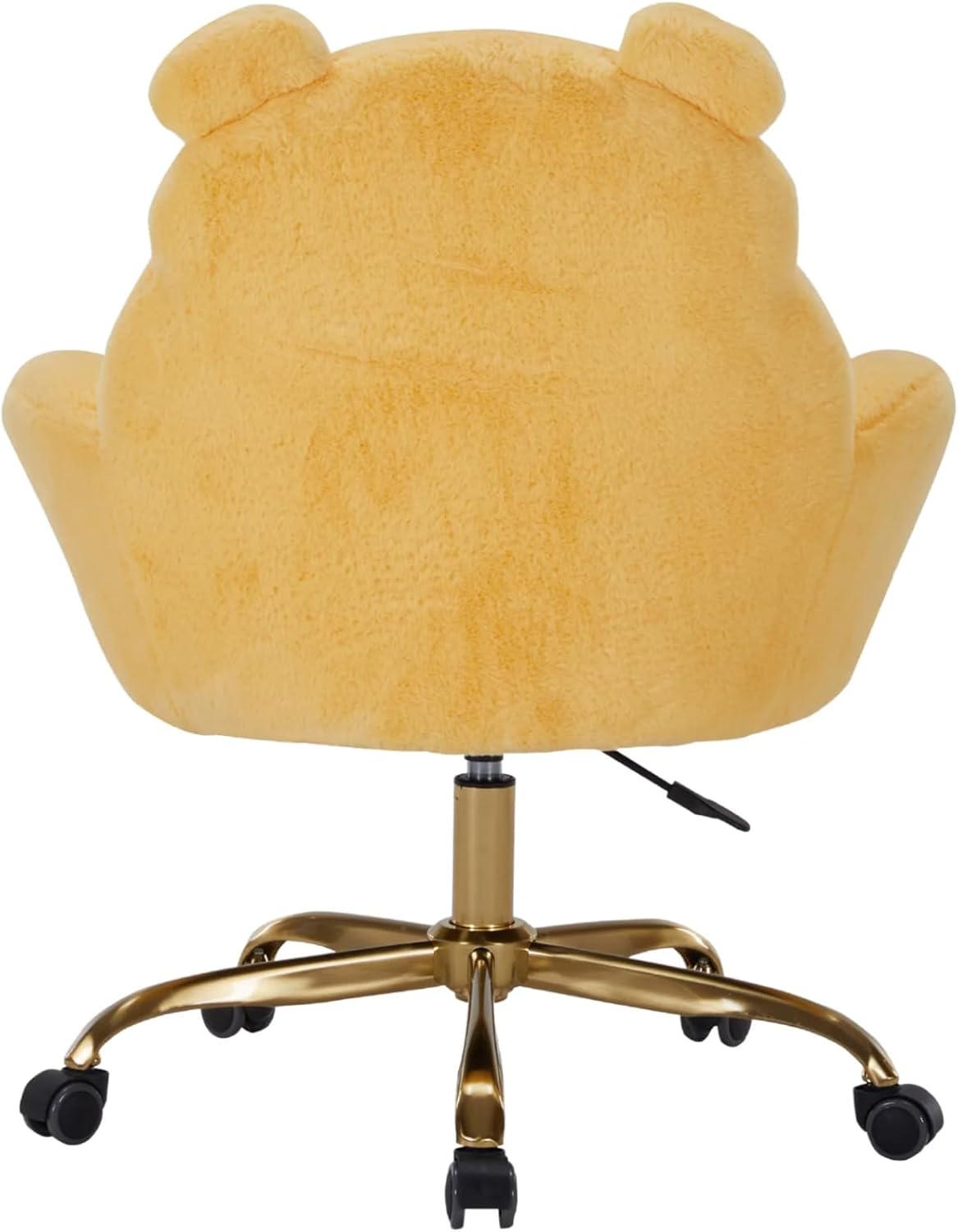 Impressions Vanity Winnie The Pooh Swivel Vanity Chair for Makeup Desk, Armless Rolling Chair with Wheels, Adjustable Height, 360 Degree Swing, Comfy Foam Padded Seat and Backrest (Yellow)