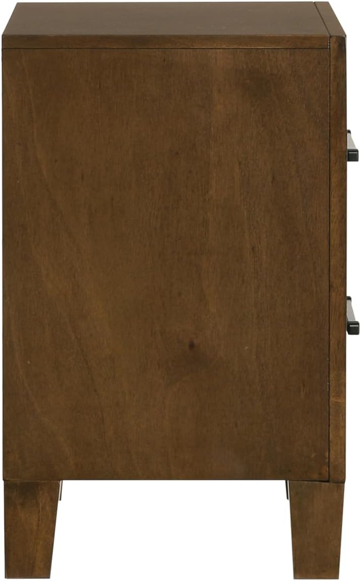 New Classic Furniture Ballard 4-Piece Wood King Bedroom Set with Nightstand, Walnut Brown