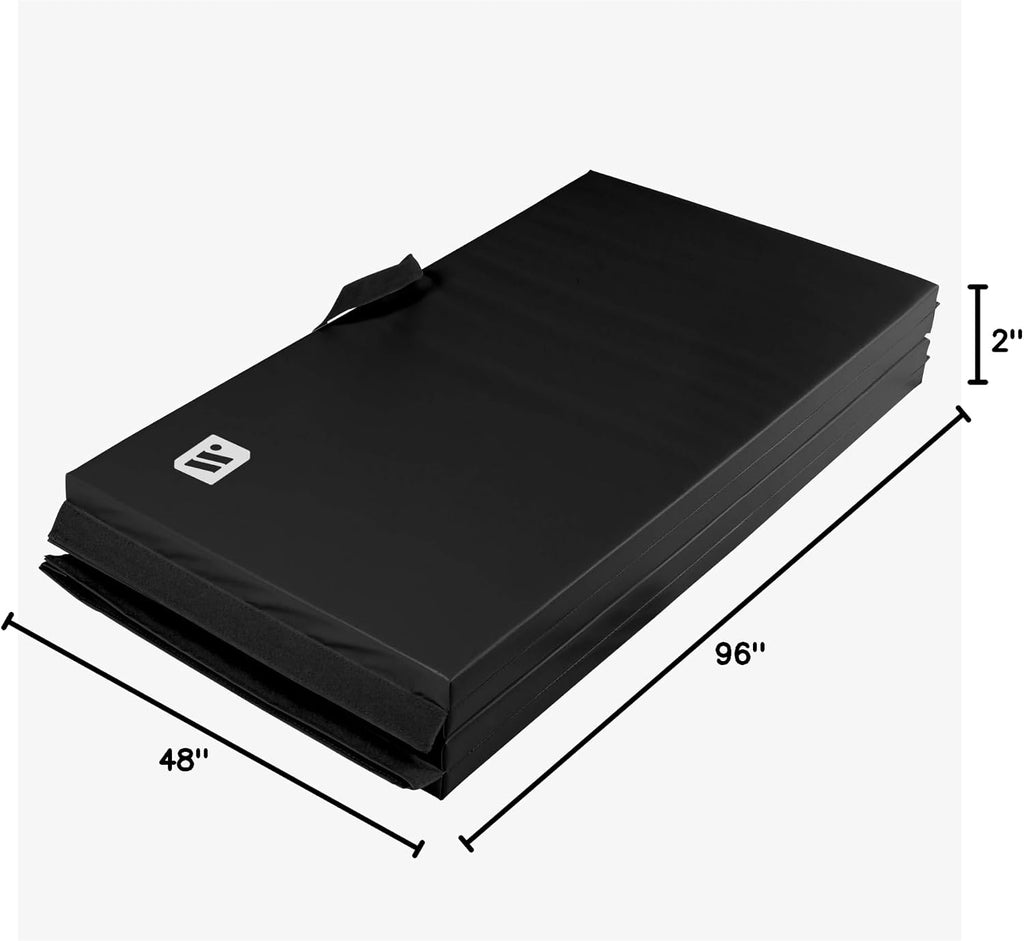 We Sell Mats - 4 ft x 8 ft x 2 in Premium Personal Fitness & Exercise Mat for Home Workout - Lightweight and Folds for Carrying – All Purpose Home Gym Mat – Thick Mat for Yoga, Pilates, Stretches
