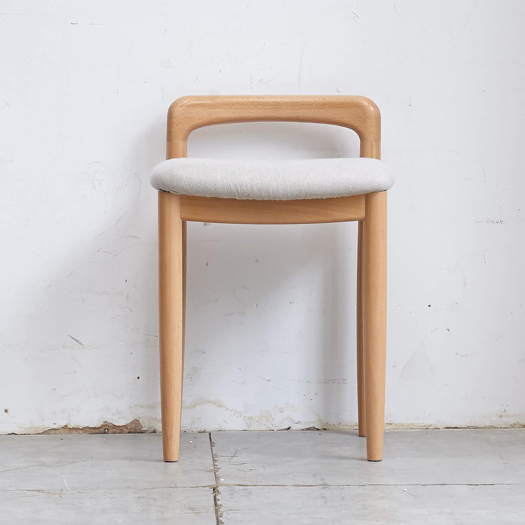 Natural Wood Stool Vanity Bench Square Vanity Chair with Cushioned Seat, Sofa Stool Makup Stool Rest Stool Piano Bench for Clothes Shop,Living Room, Porch, Fitting Room Bedroom, Brown