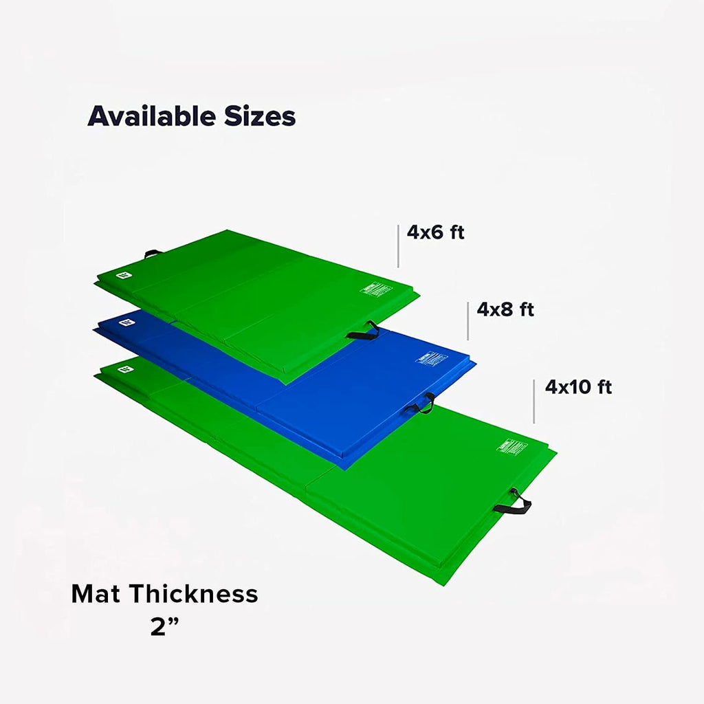 We Sell Mats - 4 ft x 8 ft x 2 in Premium Personal Fitness & Exercise Mat for Home Workout - Lightweight and Folds for Carrying – All Purpose Home Gym Mat – Thick Mat for Yoga, Pilates, Stretches