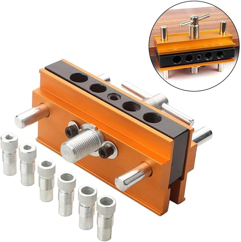 Centering Doweling Jig Kits Drill Jig for Straight Holes Biscuit Joiner Set with 6 Drill Guide Bushings Adjustable