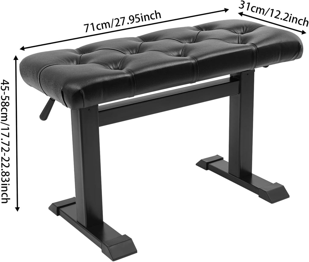 AngelcityCC Height-Adjustable Piano Bench Hydraulic Lifting Keyboard Bench with High-Density Sponges Cushion