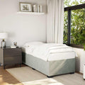 Light Grey Twin XL Velvet Bed Frame with Slatted Base, Modern Upholstered Platform Bed Frame for Stylish Bedroom, Soft Velvet Fabric with Sturdy Structure and Breathable