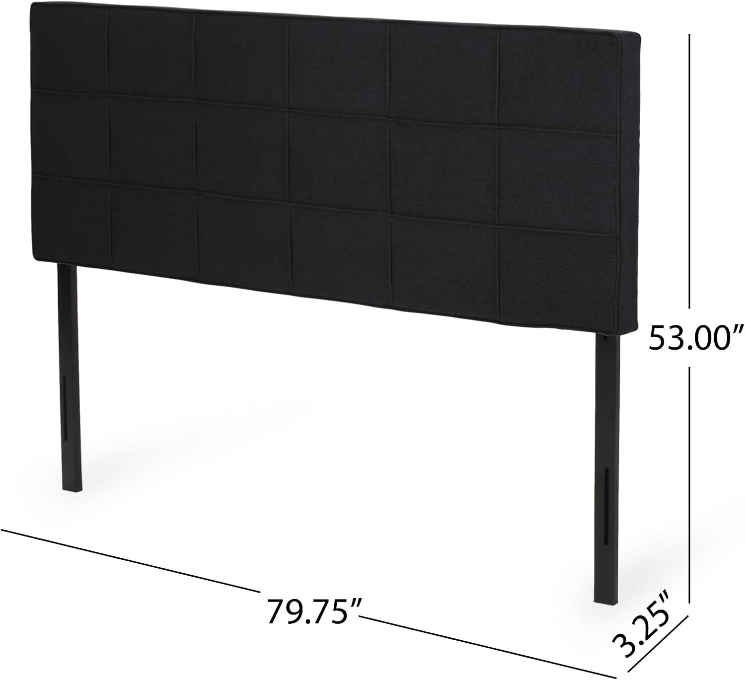 Christopher Knight Home Contemporary Upholstered King/Cal King Headboard, Black