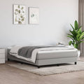 Light Grey Queen Fabric Bed Frame with Textured Finish, Durable Plywood and Engineered Wood Construction, Spacious Design for Two Adults, Versatile Modern Bedroom Furniture,