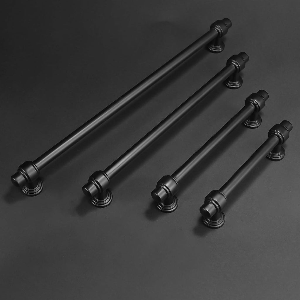 10 Pack 12-3/5 inch(320mm) Matte Black Kitchen Cabinet Handles Cabinet Pulls Black Drawer Pulls Kitchen Cabinet Hardware Handles Drawer Pulls Dresser Handles