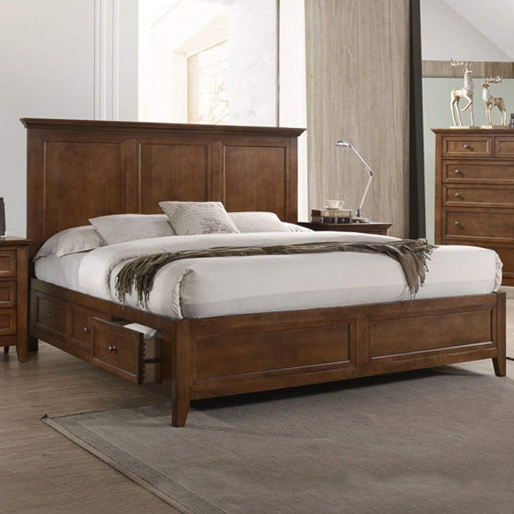 Intercon San Mateo King Size 4 Piece Storage Bedroom Set Tuscan Finish