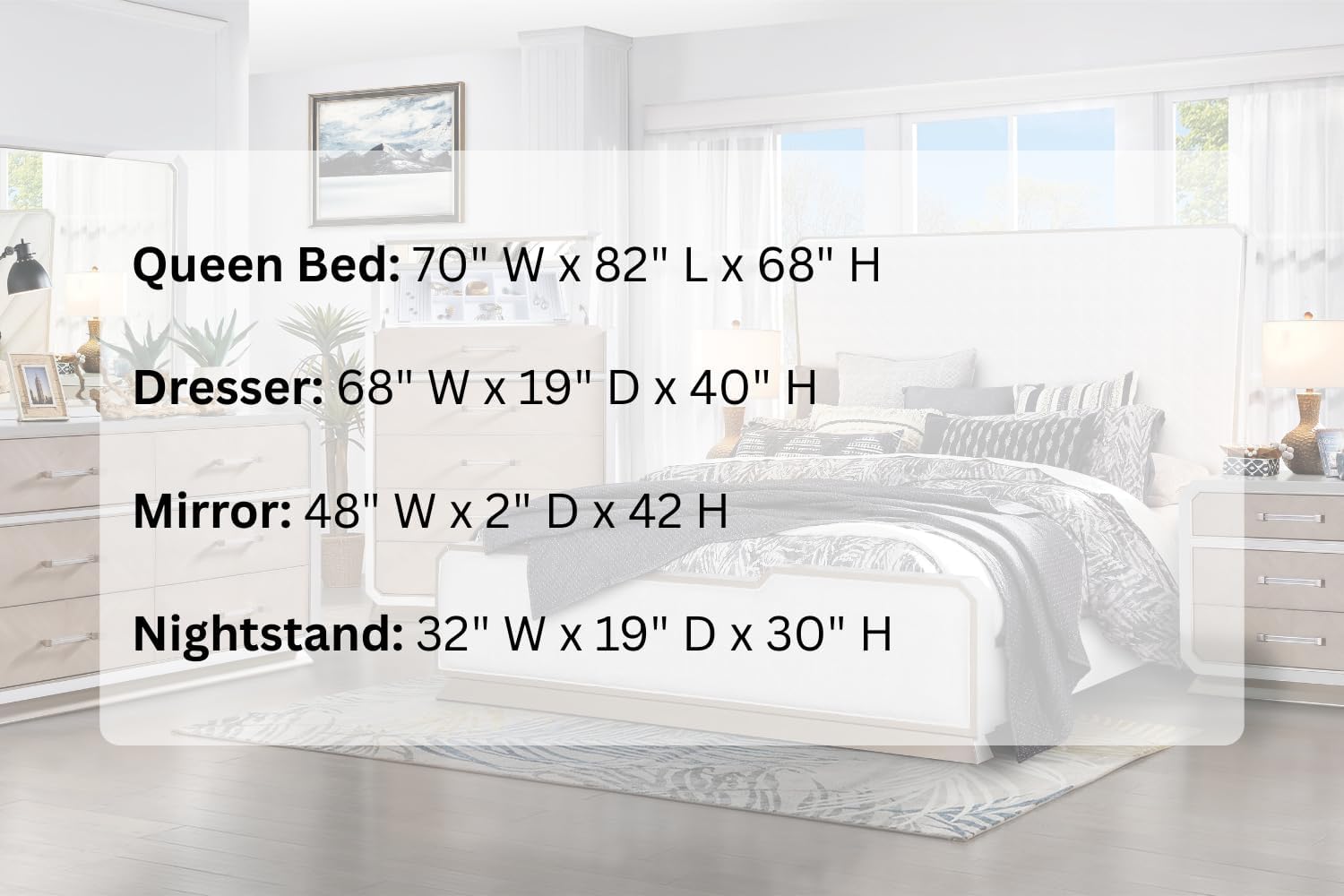 First of a Kind Dior Two Tone Luxury 4 Piece Queen Bedroom Set with Upholstered Tufted Headboard Modern Glam Design Coordinated Furniture Collection