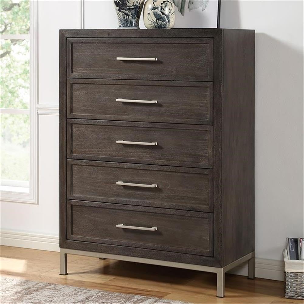 Steve Silver Broomfield Walnut King Engineered Wood 6-Piece Bedroom Set