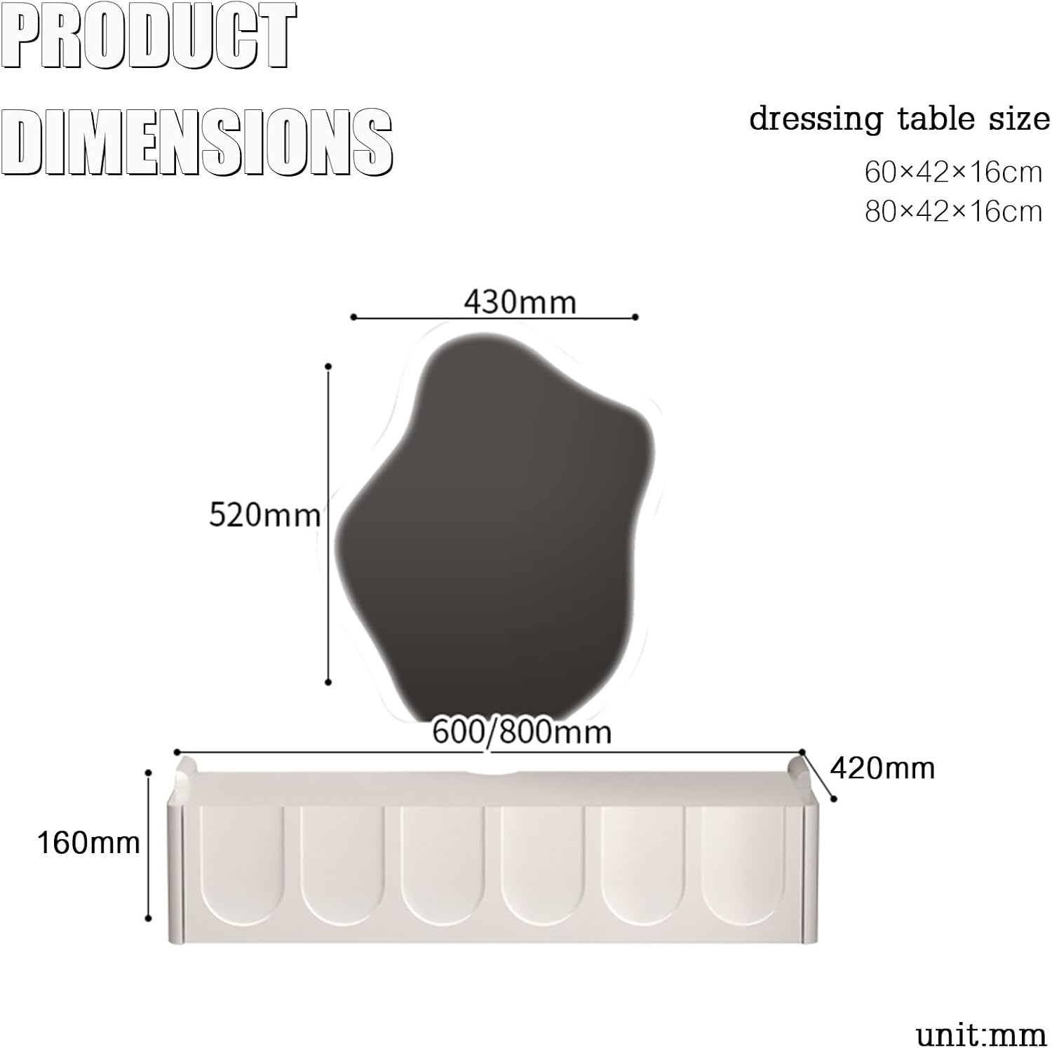 Floating Vanity Makeup Table, Simple Vanity Desk, with Drawers, Wall Mounted Makeup Vanity, Floating Desk, Simple Floating Corner Desk, Dressing Table for Small Spaces(White,60cm)