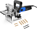 DJ710 Dual Spindle Dowel Jointer,Wood Dowels Joiner,with two 8mm and 6mm bits,Wooden Dowel Pins 80pcs,Biscuit Joiner