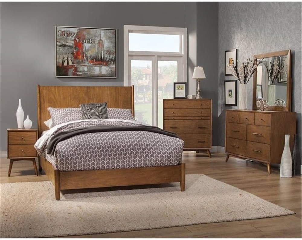Home Square 4 Piece Set with Large Nightstand Standard King Bed & Nightstand